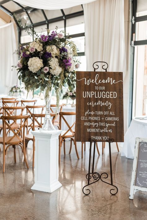 Greystone Estate, Granite Wedding Sign, Stone Welcome Sign Wedding, Cell Phone Free Ceremony Sign, The Johnsons Wedding Sign, Gruene Estate Wedding, Indoor Ceremony, Estate Wedding, Natural Light