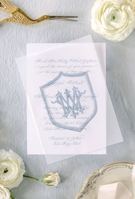 Classic Couple's Crest Vellum Overlay Interlocking Monogram Couple's Monogram Invitation Add-on - Etsy Crest Invitation, Two Letter Monogram, Crest Wedding Invitations, Interlocking Monogram, Vellum Overlay, Monogram Invitation, Simple Wedding Invitation, Couples Monogram, Wedding Crest