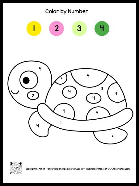 Color By Number Worksheets For Preschool, Coloring Page By Number, Color By Number For Preschool, Colour With Numbers, Activity Sheet For Preschoolers, Simple Color By Number Free Printable, Color By Numbers Preschool, Color The Numbers Worksheet, Turtle Worksheets Preschool