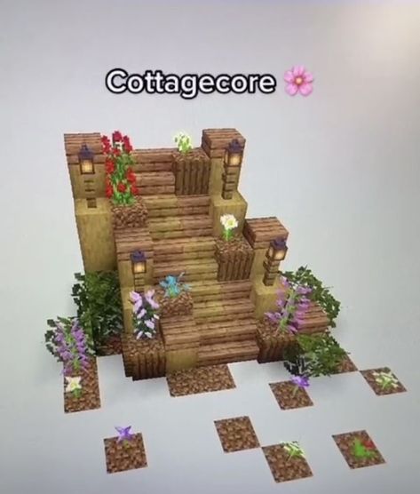 Minecraft Stairway Design, Minecraft Cottagecore, Cottagecore Minecraft, Mc Ideas, Mc Builds, Rumah Minecraft Sederhana, Minecraft Aesthetic, Minecraft Things, Minecraft Structures