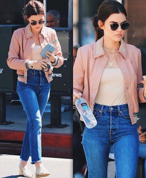 Shirt Style For Women, Korean Outfits Winter, Lucy Hale Outfits, Lucy Hale Style, Jacket Outfit Women, Celebrity Casual Outfits, Look Formal, Formal Shirt, Casual Day Outfits