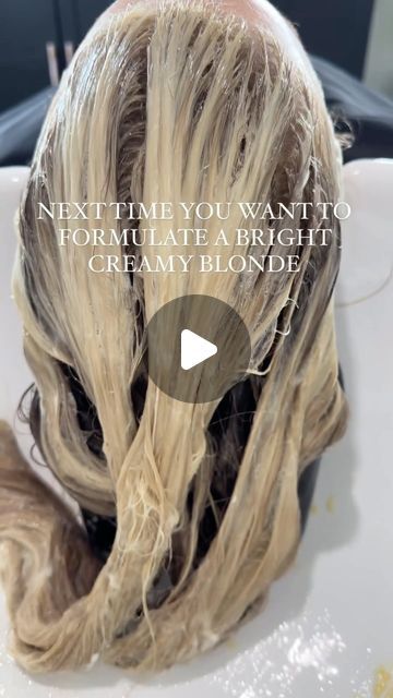 Redken on Instagram: "Shades EQ hot tip 💗 @foiled.hairstudio shares ⬇️  “P= Blue/violet cancels out any warmth G= Yellow adds warmth to reflect light GI= Gold/violet reflective colors but primary depositing tone is the gold  My go to bright creamy blonde formula is Redken Shades EQ 09G + 09P + 010GI”" Redken Bright Blonde Formula, Creamy Blonde Hair Formula, Creamy Blonde Formula, Vanilla Blonde Shades Eq Formulas, Bright Blonde Formula Shades Eq, Creamy Blonde Shades Eq Formula, 10gi Shades Eq, Redken Blonde Toner Formula, 9gi Shades Eq