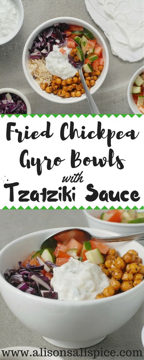 Gyro Sauce Tzatziki, Gyro Sauce, Chickpea Salad Recipes, Vegetarian Dish, Chickpea Recipes, Tzatziki Sauce, Meatless Meals, Greek Recipes, Chickpeas