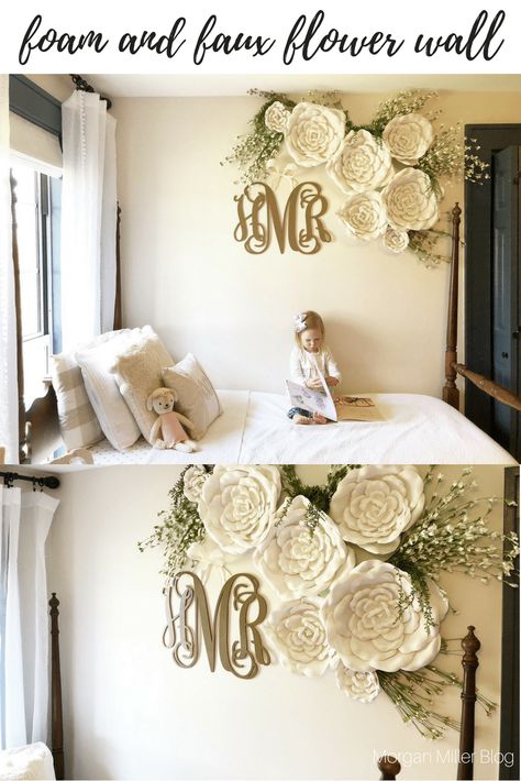 Faux Flower Wall, Morgan Miller, Spring Flower Arrangements, Flower Bedroom, Yellow Decor, Silk Floral Arrangements, Real Touch Flowers, Walls Room, Foam Flowers