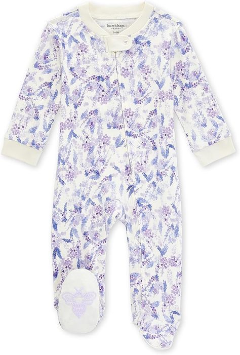 Amazon.com: Burt's Bees Baby Baby Girls' Sleep and Play Pajamas, 100% Organic Cotton One-Piece Romper Jumpsuit Zip Front Pjs: Clothing, Shoes & Jewelry Baby Pjs, Chunky Babies, Burts Bees Baby, Newborn Onesies, Baby Pajamas, Romper Jumpsuit