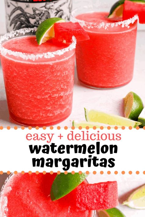 Watermelon Margarita Recipe, Frozen Watermelon Margarita, Watermelon Margaritas, Easy Margarita Recipe, Easy Margarita, Frozen Watermelon, Watermelon Margarita, Watermelon Summer, Frozen Margaritas