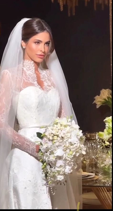 Timeless Winter Wedding Dress, Kate Bock Wedding Dress, Long Sleeve Applique Wedding Dress, Kate Middleton Style Wedding Dress, High Neckline Wedding Dress With Sleeves, Classic Bride Look, Kate Middleton Inspired Wedding Dress, Long Sleeve Classy Wedding Dress, Catholic Bride Dresses