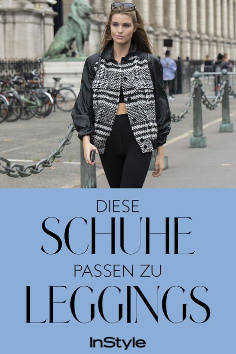 Wenn du diese Schuhe zur Leggings kombinierst, sieht dein Look weder nach Couch Potatoe noch nach Gym aus, sondern nach absolutem Modetrend. #instyle #instylegermany #leggings #schuhe #modetrend #schuhtrends #stylingtipps Sport Woman Fitness, Summer Leggings, Sport Women, Women Leggings, Legging Outfits, Cooler Look, Gym Leggings, Seamless Leggings, Sports Leggings