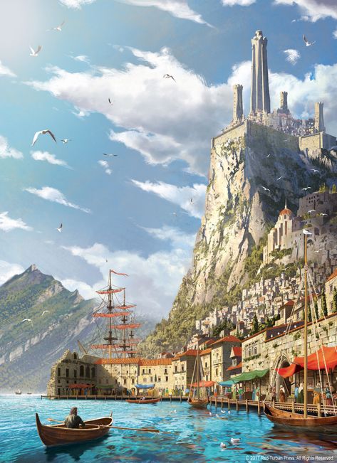 ArtStation - The City State of Estom - Red Turban Press, Findara McAvinchey Location Inspiration, Hur Man Målar, Fantasy City, Fantasy Castle, Fantasy Places, Fantasy Setting, Fantasy Map, Fantasy Art Landscapes, Fantasy Concept Art