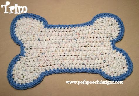 Crochet Dog Food Mat Patterns Free, Crochet Pet Food Mat, Dog Bone Crochet Pattern, Crochet Dog Paw Pattern Free, Crochet Dog Mat Free Pattern, Crochet Dog Mat, Crochet Pet Clothes Patterns Free, Crochet Dog Bone Pattern Free, Crochet Dog Toys Free Pattern