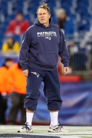 Bill Belichick, the grumpiest Teletubby, is either ready for a flood or extremely proud of his socks and shoes. This man coaches an NFL team. Superbowl Champions, Bill Belichick, Sporty Spice, Patriots Fans, Boston Strong, Patriots Football, Sports Baby, Peyton Manning, Boston Sports