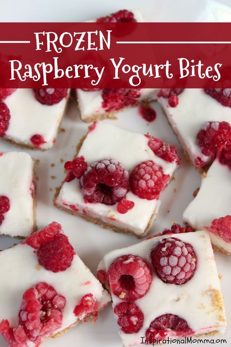 Frozen Raspberry Yogurt Bites are a cool, sweet treat that are easy to make and delicious! Made with healthy ingredients, it will quickly become a favorite! Yogurt Bars, Whipped Yogurt, Raspberry Yogurt, Raspberry Desserts, Yogurt Bites, Yogurt Bark, Healthy Diets, Cold Treats, Healthy Treat