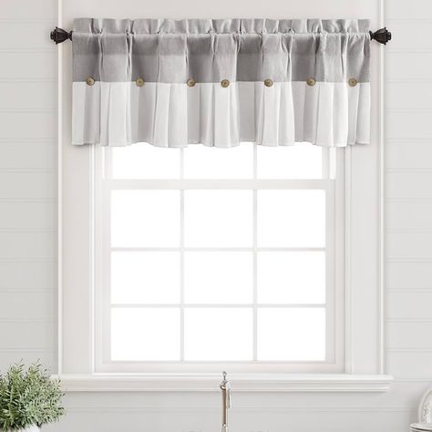 Amazon.com: Awellife Farmhouse Valances for Windows Kitchen Treatments Curtains Decorative Valance Button Bathroom 18" L x 52" W : Home & Kitchen Country Valances Farmhouse Style, Grey Kitchen Curtains, Farmhouse Valances, Small Kitchen Window, Bedroom Valances, Valances For Windows, Country Valances, Farmhouse Valance, Kitchen Curtains And Valances