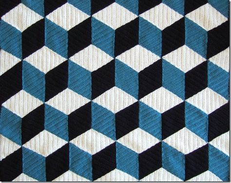 Modern Haken, Opt Art, Geometric Blanket, Crocheted Things, Confection Au Crochet, Creative Crochet, Crochet Blocks, Floor Cloth, Crochet Afghans