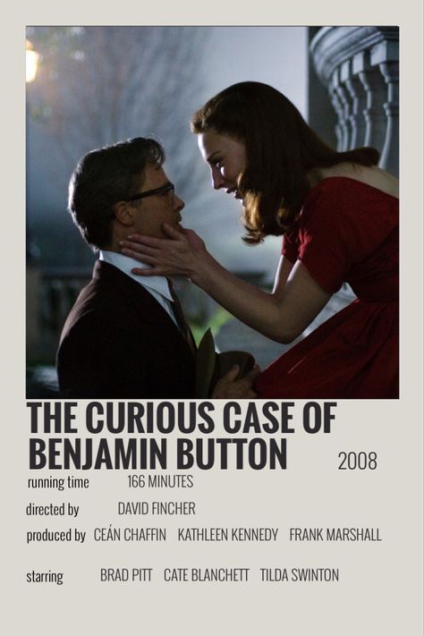 Curious Case Of Benjamin Button, Benjamin Button, Film Recommendations, Movie Hacks, Movie To Watch List, Girly Movies, Film Posters Minimalist, Polaroid Poster, Film Posters Vintage