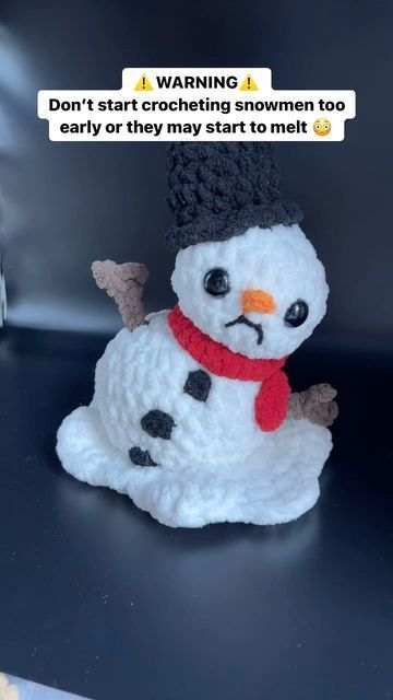 Crouton’s Crochet by Naomi Fox on Instagram: "Well, unless you WANT a melting snowman… if so, you should probably check out my Puddles the Melting Snowman crochet pattern . . . . . . #crochetpattern #amigurumipatterns #crochetersofinstagram #christmascrochet #christmasdecor #plushiesofinstagram" Crochet Melted Snowman, Melting Snowman Crochet Pattern, Crochet Melted Snowman Free Pattern, Snowman Crochet Pattern, Snowman Crochet, Melting Snowman, Melting Snowmen, Melted Snowman, Crocheting Projects