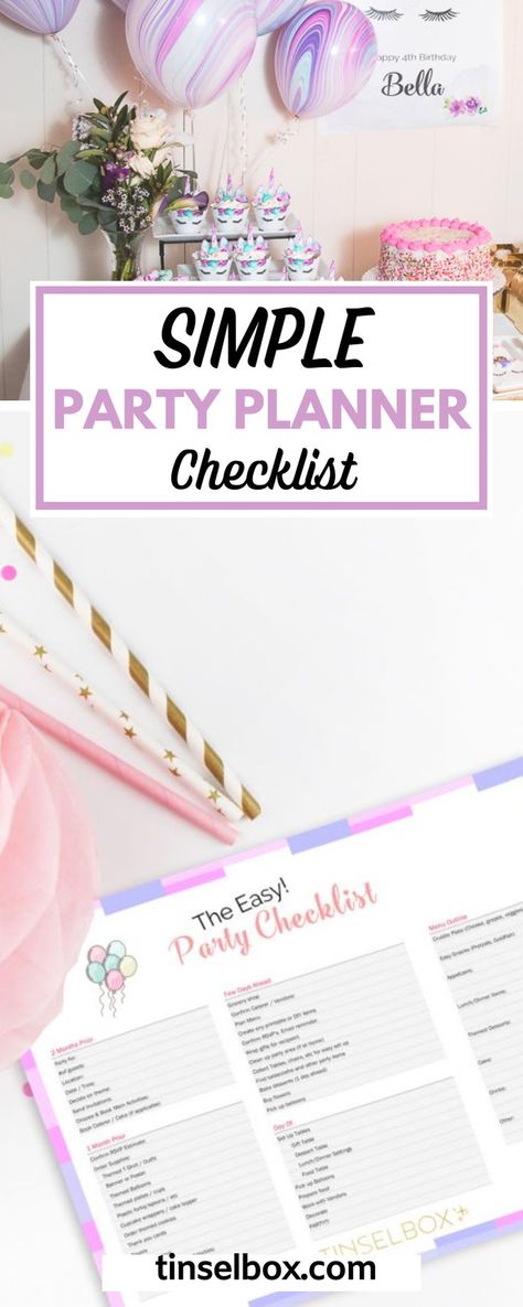 Get this simple party planner checklist to make any party easy to pull off, and look good doing it! The BEST thing you can do to keep your stress low at party time is to have a to-do list. Get a run down of what to do 2 months and 30 days prior to the event, down to what to do day of. Click through for all the details. Things You Need For A Party, Planning A Party Checklist, Party Checklist Supplies, Birthday Party List Checklist, Party Preparation Checklist, Party List Checklist, Kids Birthday Party Checklist, Party Essentials List, Party To Do List