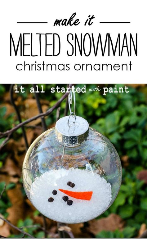 Christmas Ornament Craft Idea - Melted Snowman Christmas Ornament Melted Snowman Ornament, Christmas Ornaments Diy Kids, Diy Schneemann, Melted Snowman, Diy Christmas Tree Ornaments, Kids Christmas Ornaments, Tropical Christmas, Snowman Christmas Ornaments, Snowman Ornament