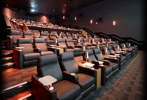 The 13 Coolest Movie Theaters In The World.  This is very cool; I love watching a good movie with my family & talking about it when it's done. :) Luxury Movie Theater, Cinema Chairs, Screening Room, Fresh Movie, Theatre Inspiration, Cinema Design, Theatre Interior, Home Theater Design, Room Screen