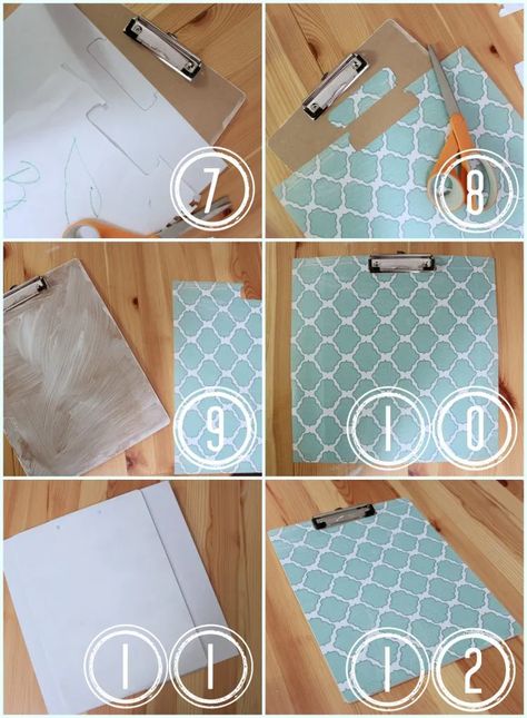 Dollar Store Clipboard Craft Clipboard Crafts, Clipboard Art, Clipboard Decorating, Diy Clipboard, Farmhouse Ladder, Personalized Clipboards, Dollar Store Diy Projects, Diy Office, Craft Tutorial