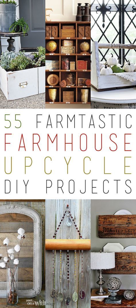 Grab a cup of your favorite brew because you are going to want to take in everyone of these 55 Farmtastic Farmhouse Upcycle DIY Projects ala Fixer Upper Style! We have a great selection for you!  Don’t you love when any object gets a second life that was even better than the first all because … Upcycle Diy, Cottage Market, Fixer Upper Style, Diy Upcycling, Diy Upcycle, Woodworking Projects That Sell, Diy Holz, The Farmhouse, Diy Farmhouse Decor