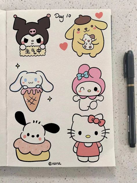 Hello Kitty Desenho, Teddy Bear Drawing, Magic Runes, Dibujos Aesthetic, Karakter Sanrio, Cute Easy Doodles, Meaningful Drawings, Kitty Drawing, Hello Kitty Drawing