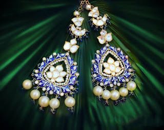 Blue Meenakari Jewellery, Jadau Jwellery, Meenakari Jewellery, Blue Enamel Earrings, Chand Bali, Meenakari Earrings, Kundan Jewellery Bridal, Antique Gold Earrings, Bali Earrings