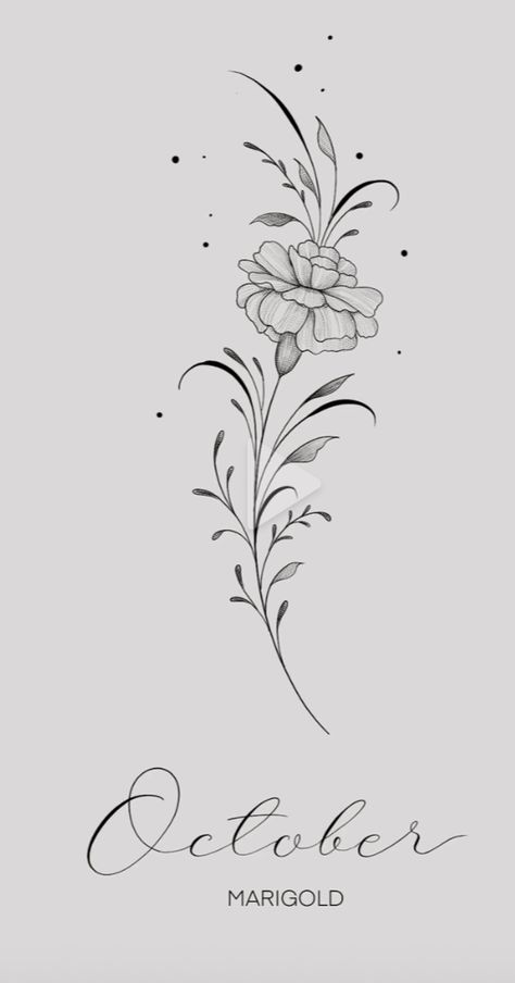 Birth flower May Birth Flower Tattoo With Cross, Oct Flower Tattoo Birth Month, Oct Flower Tattoo, Flower For October Birth Tattoo, May Birth Flower Hawthorn, February And October Flower Tattoo, September And October Birth Flower Tattoo, October Birth Flower Tattoo Simple, Birth Flower For October Tattoo