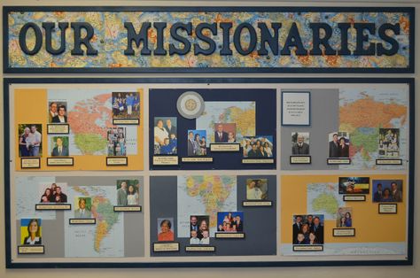 Informational Bulletin Board Ideas, Missions Bulletin Board, Information Bulletin Boards, Church Foyer, Lds Mission, Church Bulletin Boards, Mission Work, Church Bulletin, Activities For Teens