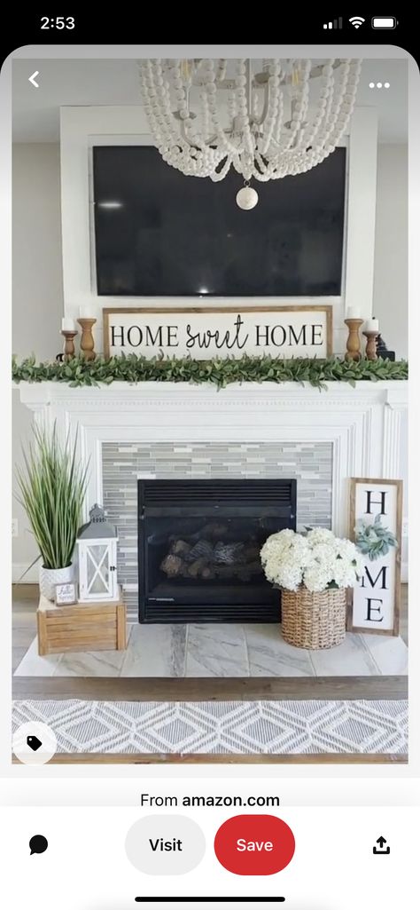 Over Fireplace Decor, Fireplace Hearth Decor, Hearth Decor, Farmhouse Mantle Decor, Design Camino, Farmhouse Fireplace Decor, Farmhouse Mantle, Fireplace Mantle Decor, Fireplace Mantel Decor