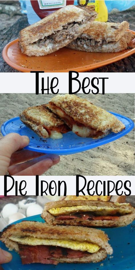 Camping Food Pie Iron, Pudgie Pie, Mountain Pie Recipes, Pie Iron Cooking, Ideas For Meals, Pie Irons, Pudgy Pie, Mountain Pies, Sandwich Maker Recipes