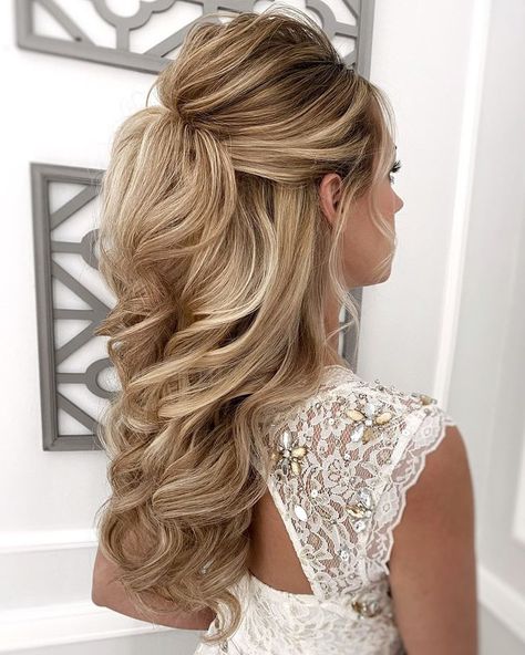 Half Up Wedding, Down Wedding Hairstyles, Half Up Wedding Hair, Wedding Hair Half, Half Up Half Down Wedding, Wedding Hair Up, Mother Of The Bride Hair, Half Up Half Down Hairstyles, Long Hair Wedding Styles