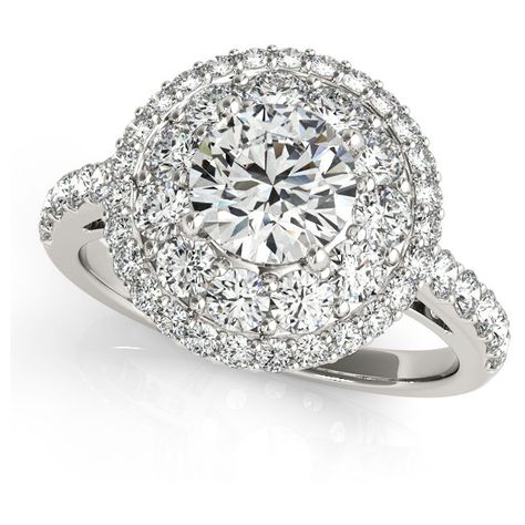 Allurez Double Halo Round Cut Diamond Engagement Ring Palladium... ($7,110) ❤ liked on Polyvore featuring jewelry, rings, white, holiday jewelry, diamond cocktail rings, engagement rings, white ring and brilliant cut diamond ring Romantic Rings, Round Halo Engagement Rings, Double Halo, Round Diamond Engagement Rings, Rings Engagement, Holiday Jewelry, Halo Engagement Rings, Halo Diamond Ring, Jewelry Diamond