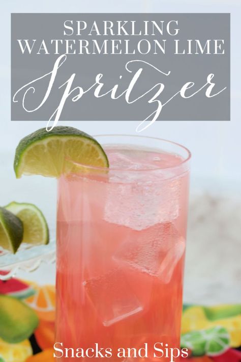 Lime Vodka Drinks, Spritzer Cocktails, Spritzer Drink, Vodka Drinks Easy, Summer Mocktail Recipes, Watermelon Tequila, Summer Mocktail, Spritzer Recipes, Watermelon Cocktail