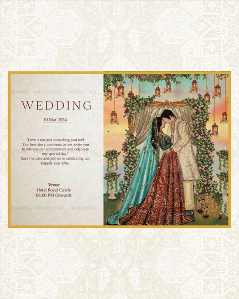 the perfect invitation is a fusion of timeless beauty and modern convenienc Indian Reception Invitation Cards, Marwadi Wedding, Mehandi Ideas, Reception Invite, Indian Reception, Indian Wedding Invitation Card Design, Mughal Art Paintings, Unique Wedding Cards, Wedding Halls