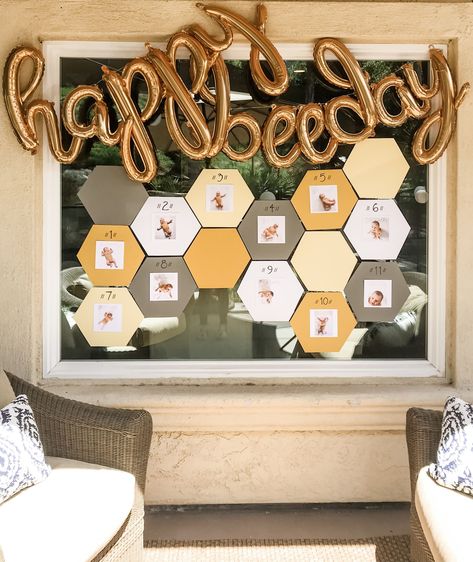 1st year monthly sign for 1st birthday bee theme First Bee Day Party Signs, It’s My Bee Day, Two Busy Bee Birthday, Honey Bee 2nd Birthday Party, Two Bee Or Not Two Bee, Bumble Bee One Year Birthday, Birthday Themes One Year Old, 1st Birthday Bumble Bee Theme, Bee Third Birthday Party