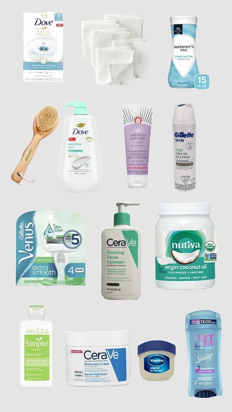 Sensitive Skin Hygiene Routine #hygiene #selfcare #showerroutine #spanight #sensitiveskin #fragrancefree Hygiene Products Sensitive Skin, Sensitive Skin Aesthetic, Body Care For Sensitive Skin, Sensitive Skin Hygiene, Sensitive Skin Routine, Hygiene Routine, Shave Gel, Hygiene Products, Body Care Routine