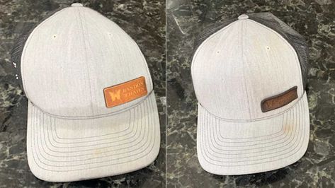 How To Clean White Hats, Removing Sweat Stains From Hats, How To Clean Sweat Stains From Hats, How To Get Sweat Stains Out Of Hats, Cleaning White Shirts, Remove Sweat Stains, Remove Yellow Stains, Remove Oil Stains, Cleaning Stuff