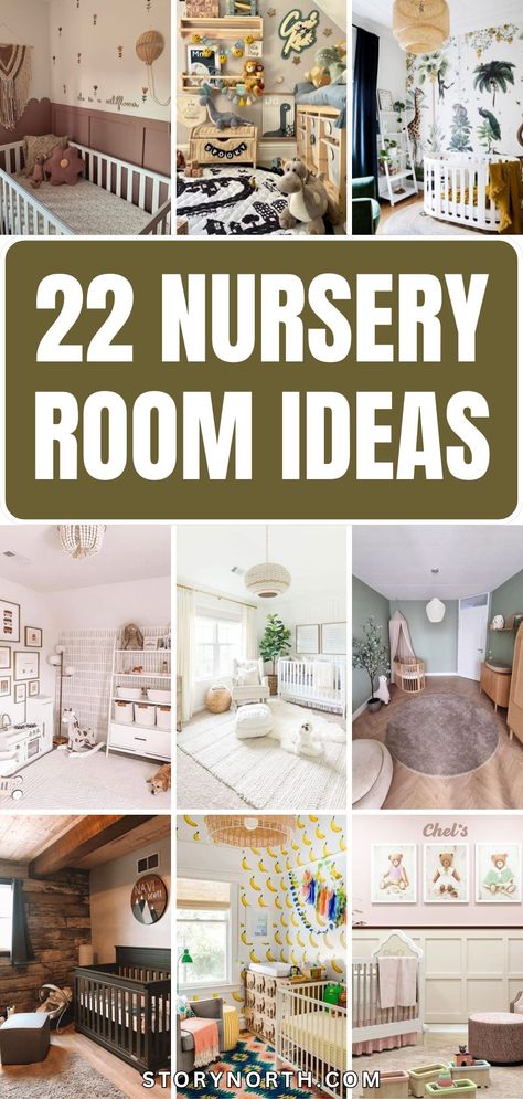 Save this pin for 40 adorable and creative nursery room ideas to create a perfect space for your little one. From cute wall decor to cozy furniture, get inspired to design the nursery of your dreams! #NurseryDecor #HomeDecorIdeas #BabyRoomInspo Natural Nursery Ideas, Bold Nursery, Wilderness Nursery, Creative Nursery, Disney Inspired Nursery, Nursery Room Ideas, Nature Nursery, Dreamy Nursery, Natural Nursery