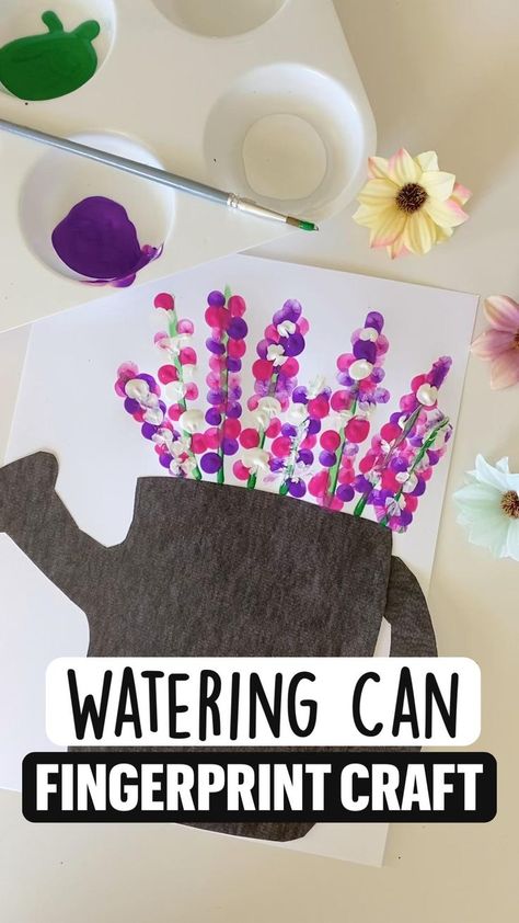 Watering Can | Spring crafts, Daycare crafts, Toddler arts and crafts Preschool Crafts Spring, Watering Can Printable, Spring Crafts Preschool, Fingerprint Crafts, Crafts Spring, April Crafts, K Crafts, Toddler Arts And Crafts, Crafts Easter