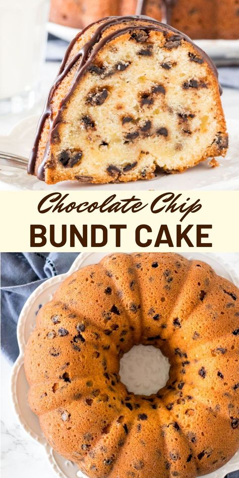 Bunt Cake Recipe, Chocolate Chip Bundt, Bundt Pan Recipes, Easy Bundt Cake Recipes, Chocolate Chip Pound Cake, Chocolate Chip Bundt Cake, Easy Pound Cake, Pound Cake Recipes Easy, Easy Bundt Cake