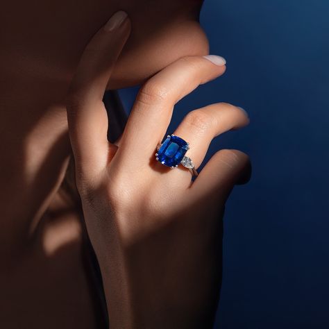 The color of deep water. A one-of-a-kind Alaghband ring crowned with a mesmerizing over 10-carat Ceylon blue sapphire. #Alaghband #AlaghbandWishes #Diamonds #BlueSapphire #Ring #Jewelry #Dubai #dubaimall Ceylon Blue Sapphire, Ceylon Sapphire, Crown Ring, Dubai Mall, Jewelry Fashion Trends, Deep Water, Ring Jewelry, Blue Sapphire, Dubai