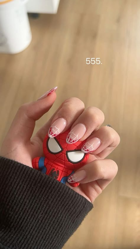 Almond French Tip, Marvel Nails, Paznokcie Hello Kitty, Long Almond, Band Nails, Hello Nails, Punk Nails, Really Cute Nails, Soft Nails