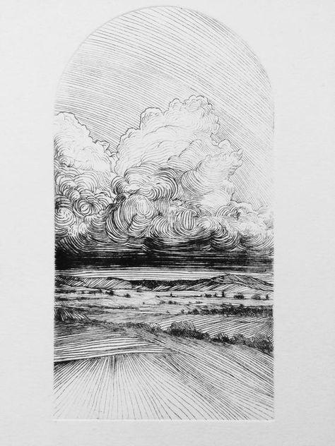 Intaglio Landscape, Etching Printmaking, Cloud Landscape, Intaglio Printmaking, Art Clouds, Drypoint Etching, Clouds Landscape, Arte Grunge, Event Tickets