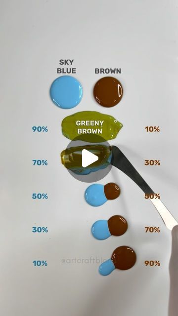 Colour Combination With Brown, Sky Blue Color Combinations, Color Mixing Palette, Mixing Paint Colors, Dark Chocolate Color, Blue Color Combinations, Blue And Brown, Azure Blue, Satisfying Video