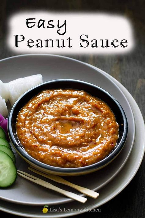 Chinese Satay Sauce, Easy Peanut Satay Sauce, Vegan Satay Sauce, Easy Satay Sauce, Satay Sauce Recipe Easy, Sate Sauce Recipe, Malaysian Snacks, Satay Sauce Recipe, Vegan Peanut Sauce