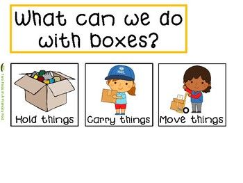 Teaching Strategies Gold Boxes Anchor Charts by Two Peas in a Primary Pod | Teachers Pay Teachers Boxes Study Creative Curriculum, Box Study Preschool, Box Study Creative Curriculum, Teaching Strategies Gold, Prek Learning, Creative Curriculum Preschool, Creative Curriculum, Education Activities, Reduce Reuse