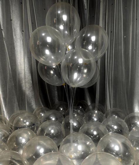 PRICES MAY VARY. Show off your vibrant and creative decorations with these 12-inch clear balloons,300 pcs bulk balloons are more than enough for your needs! These latex clear balloons are made from a latex material that ensures they stay inflated for hours and hours of amazingness. Use these clear balloons to create unique and eye-catching balloon arches, bouquets, or centerpieces at your next event. Enhance your aesthetic with these versatile and durable clear balloons, suitable for weddings, b Celebration Of Life Balloons, Birthday Party Decorations Aesthetic, 20th Birthday Party Decorations, Black And White Theme Party, Kardashian Party, January Mood, 21 Balloons, 30th Birthday Balloons, Clear Balloon