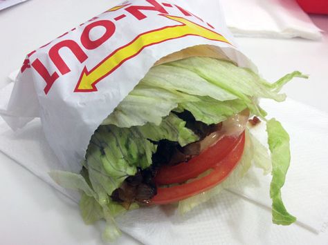 #IdealProtein In-N-Out Burger Double Meat Protein Style with lettuce, tomato, onions, pickles, substitute spread for mustard. Insane and 100% Allowed for phase 1-4. Lettuce Burger, Lettuce Burgers, Lettuce Wrapped Burger, Protein Ideas, In N Out Burger, Onion Burger, In-n-out Burger, In N Out, In & Out