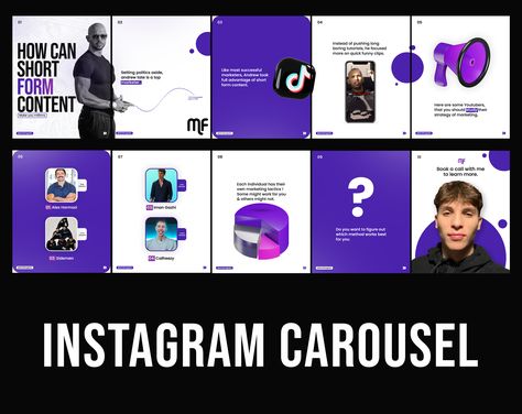 Carousel Post Design Instagram, Carousel Cover Design, Creative Carousel Design, Linkedin Carousel Design, Ig Carousel Design, Digital Marketing Carousel, Instagram Slide Post Design, Carousel Ads Design, Instagram Carousel Design Ideas